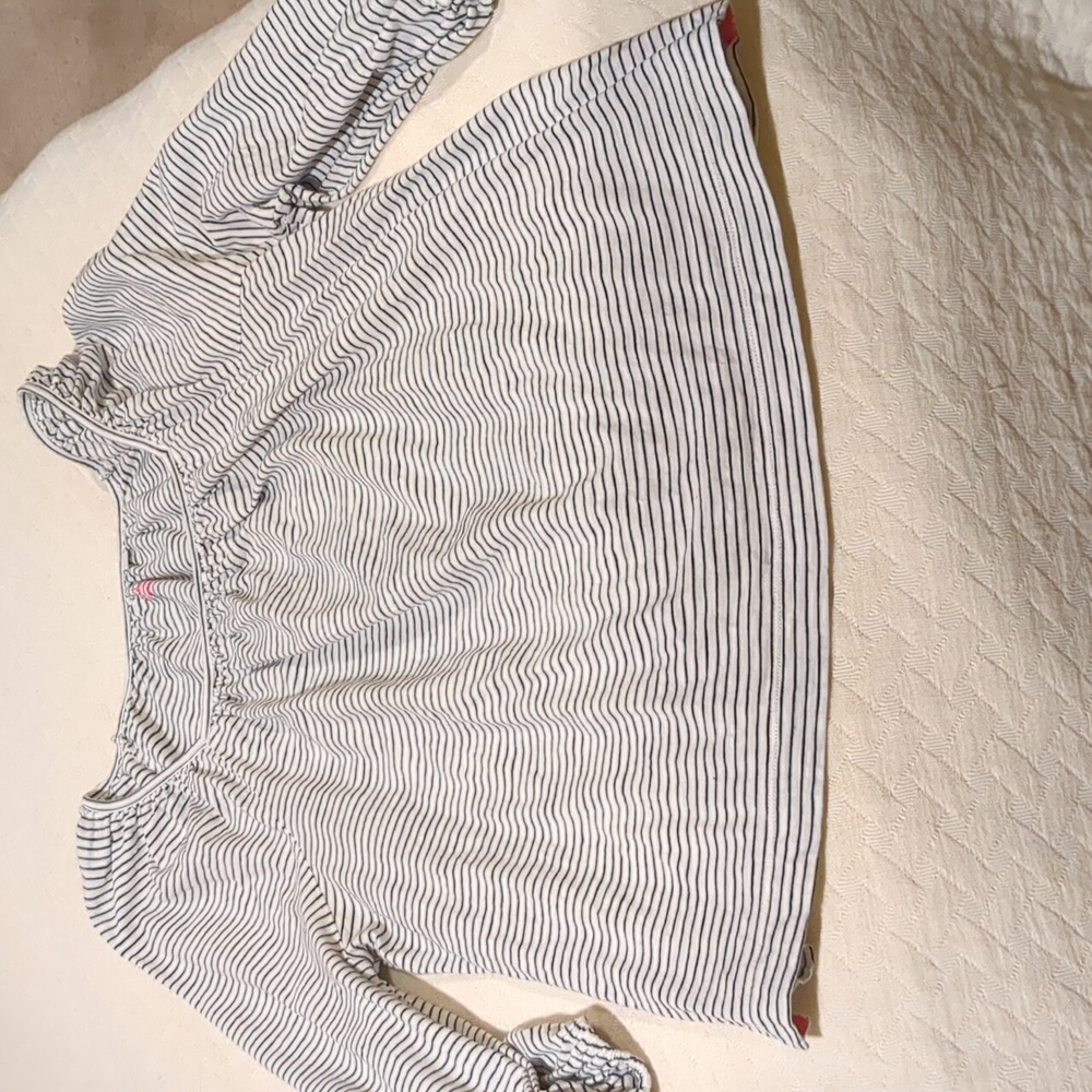Large, gently worn Navy striped scoop neck top